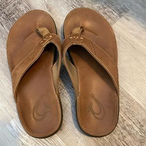 Men’s Olukai Wehi Nua Leather flip flops size 7
